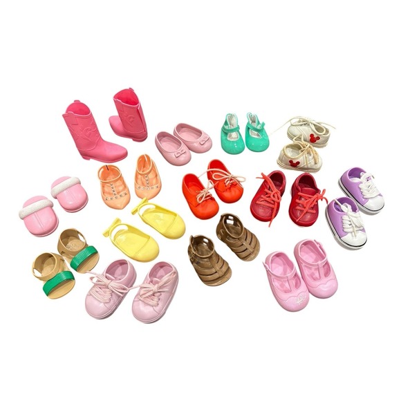 American Girl Dolls Shoes Boots 18 Inch Doll Shoes Our Generation Lot Of 14 - Picture 2 of 7